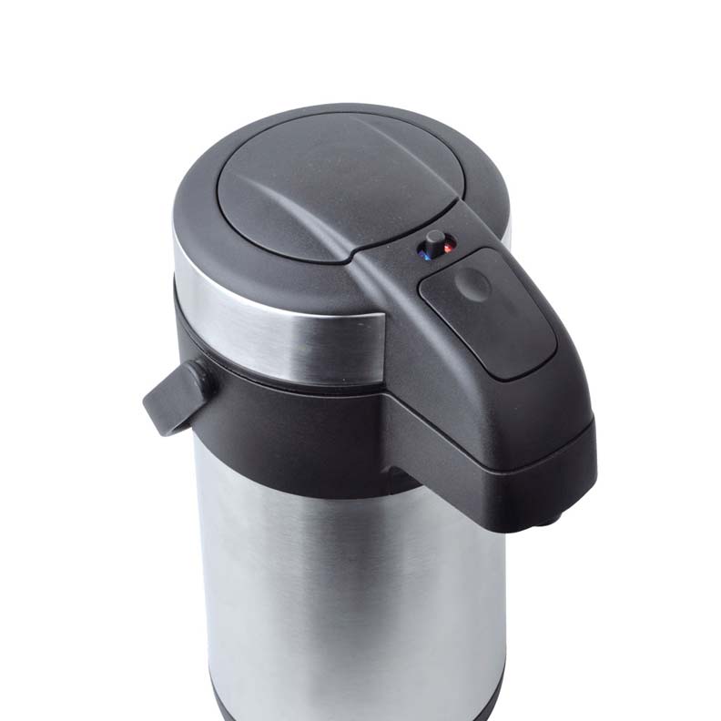 Met Lux 3L Silver Stainless Steel Airpot Coffee Dispenser - Pump