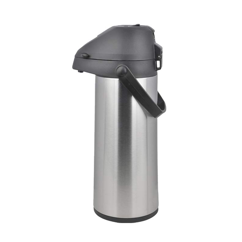 Met Lux 3L Silver Stainless Steel Airpot Coffee Dispenser - Pump