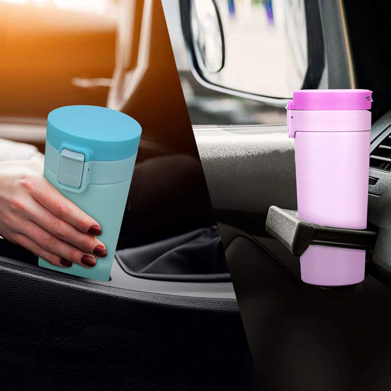 Stylish Travel Mug For Car Blue 400ml