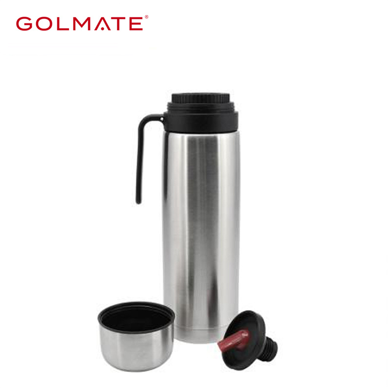 2 Large Insulated Thermo Vacuum Flask Coffee Mug Water Bottle Stainless  1000ml
