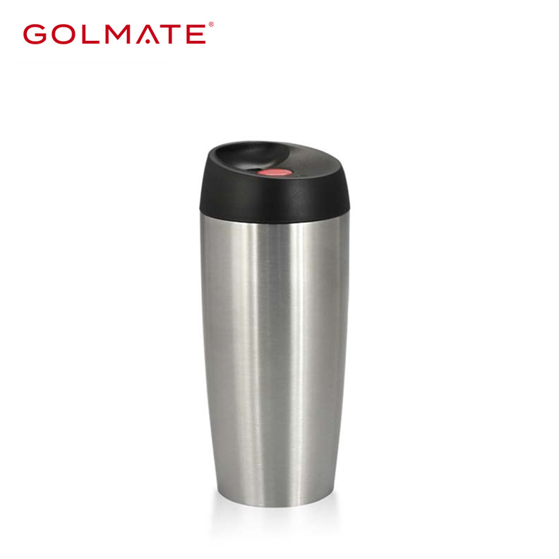 Stainless Steel Coffee Mugs with Lid - 420 ml Double Walled Steel