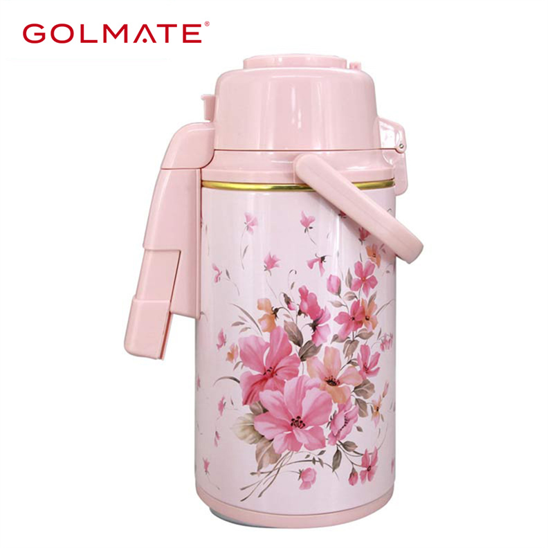 Thermos bottle with pump