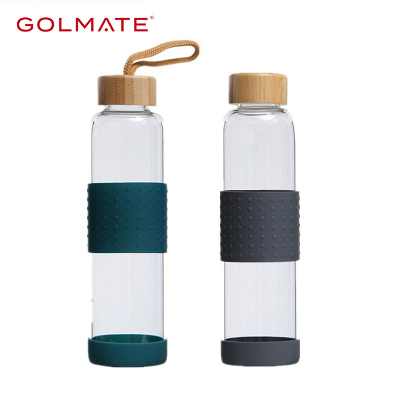 Glass Water Bottles with Silicone Sleeve
