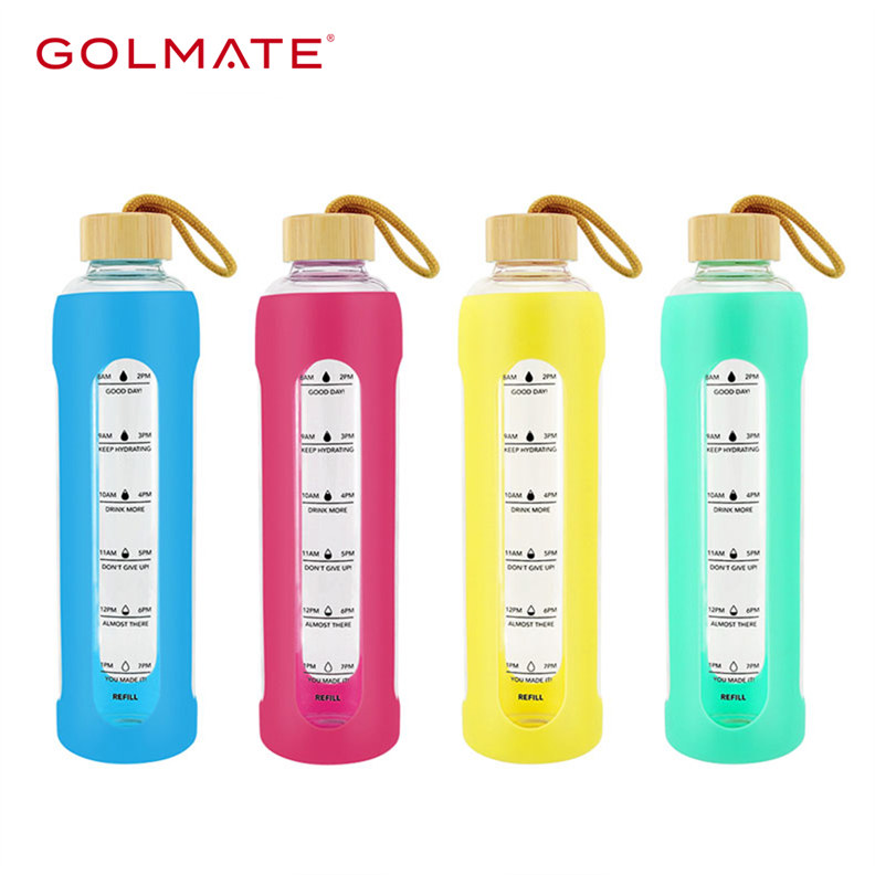 350ml Glass Water Bottle with Silicone Sleeve