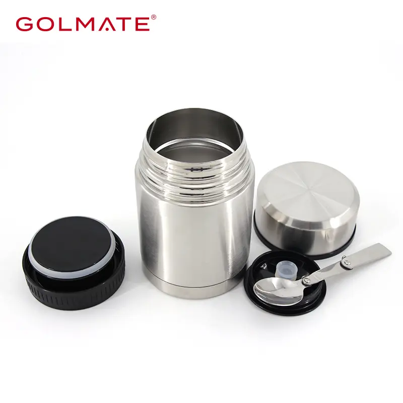 800ml Stainless Steel Thermal Lunch Container Insulated Wide Mouth Lunch Box  For Students Office Worker