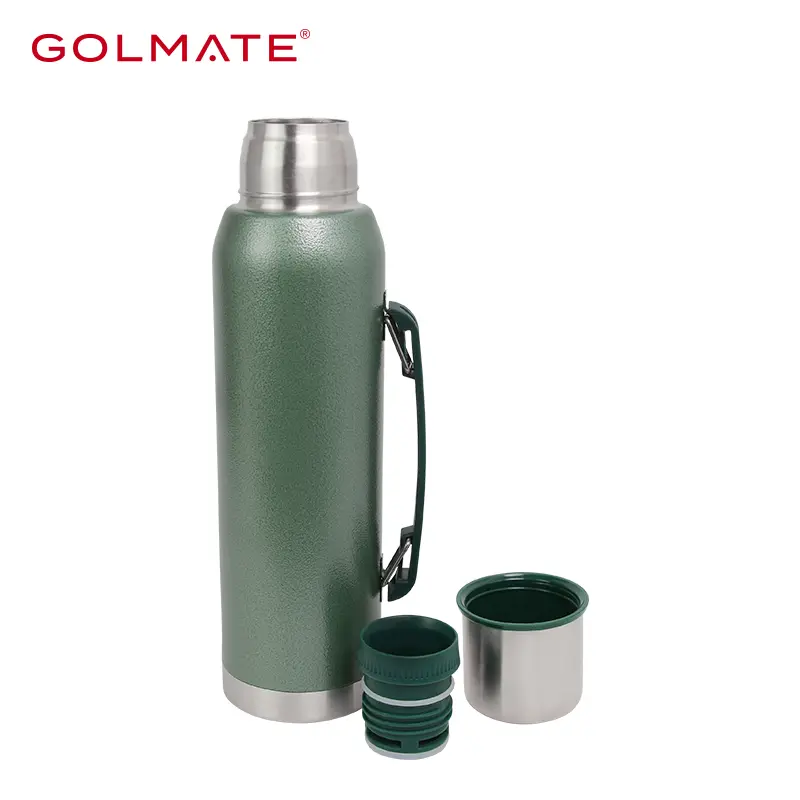 1000ml Insulated Water Bottles Stainless Steel Wide Mouth Water Bottle  Handle Vacuum Insulated Bottles Leakproof Gym