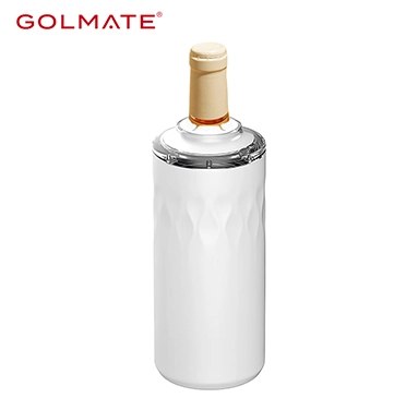 Stainless Steel Double Wall Wine Cooler - Insulated Tabletop Wine Chiller for White Wine & Champagne, Fits Most Standard Sized Bottles